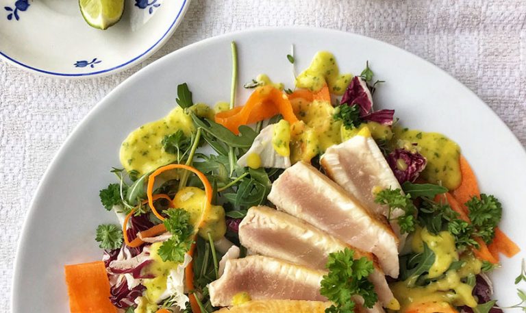 tonfiskfile med sallad och mangodressing - liten